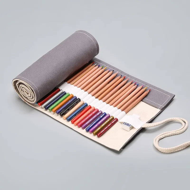 Bleistift Fall Schule Liefert student Kunst Stift Tasche Beutel Leinwand Stift Wrap Rolle Make-Up Kosmetik Pinsel Stift Lagerung Schreibwaren
