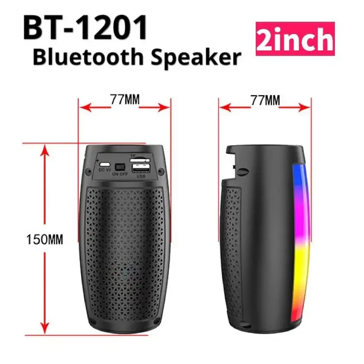 Lanfy #   BT-1202 Tragbarer Bluetooth-Lautsprecher mit bunter 360-LED-Lichtshow