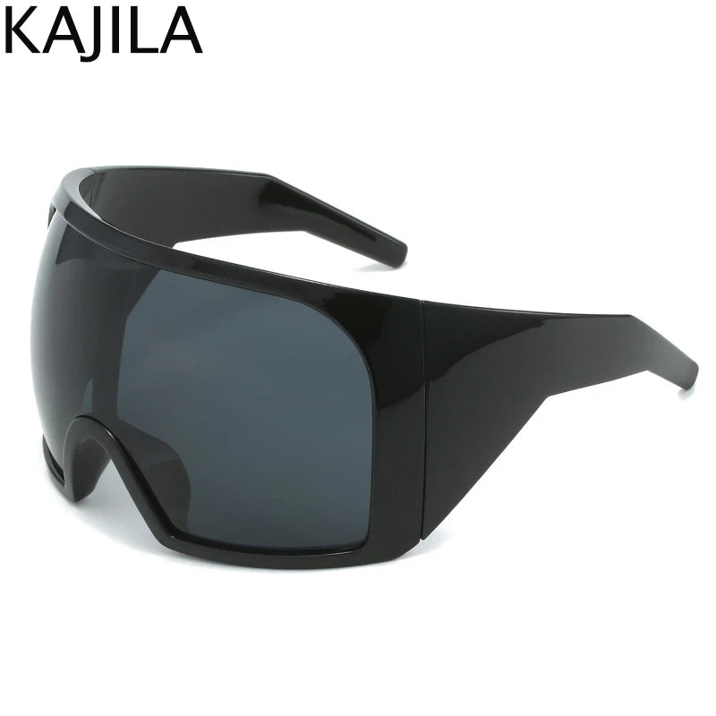Übergroße Punk-Schild-Sonnenbrille für Damen und Herren, großer Rahmen, 2025, Luxusmarke, Steampunk-Maske, Sonnenbrille für Damen, Sportbrille, UV400