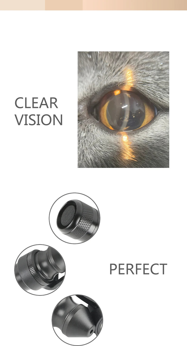 Tragbare Handspaltlampe für Tierärzte zur Untersuchung von Hunden, Katzen und Pferden: Katarakt, Hornhaut, Augenlid, Sklera, Iris