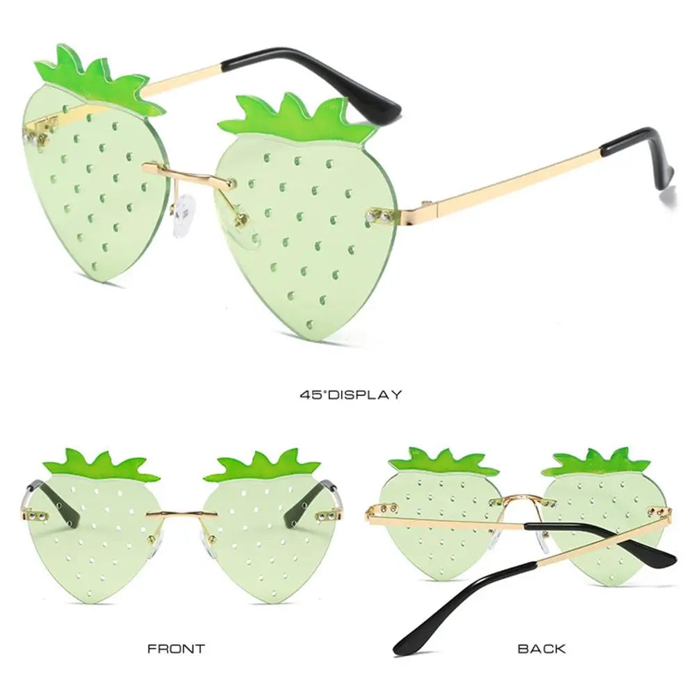 Einzigartige Bunte Erdbeere Sonnenbrille für Frauen Männer Festival Party Rave Sonnenbrille Weihnachten Dekorationen Straße Snap Brillen