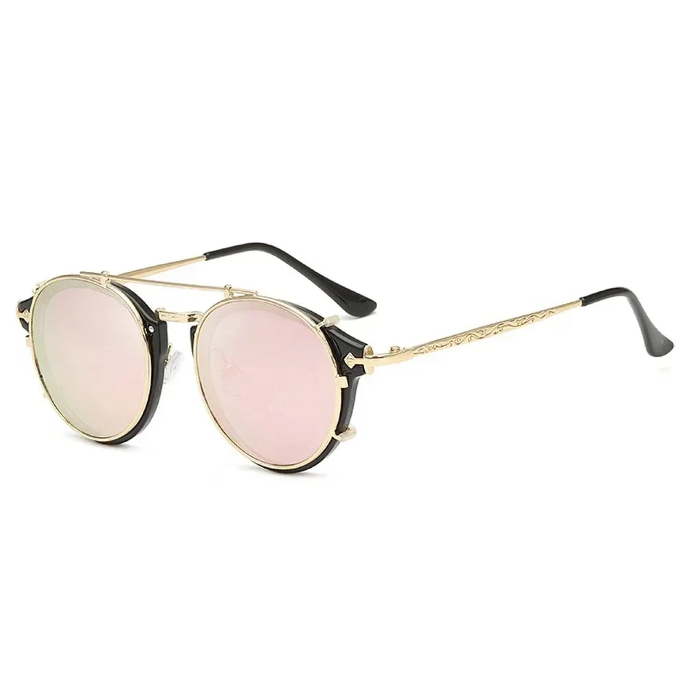 Klassische Gothic Steampunk Sonnenbrille Sonnenbrille Männer Frauen Marke Designer Vintage Runde Brille Mode Fahren Goggle UV400