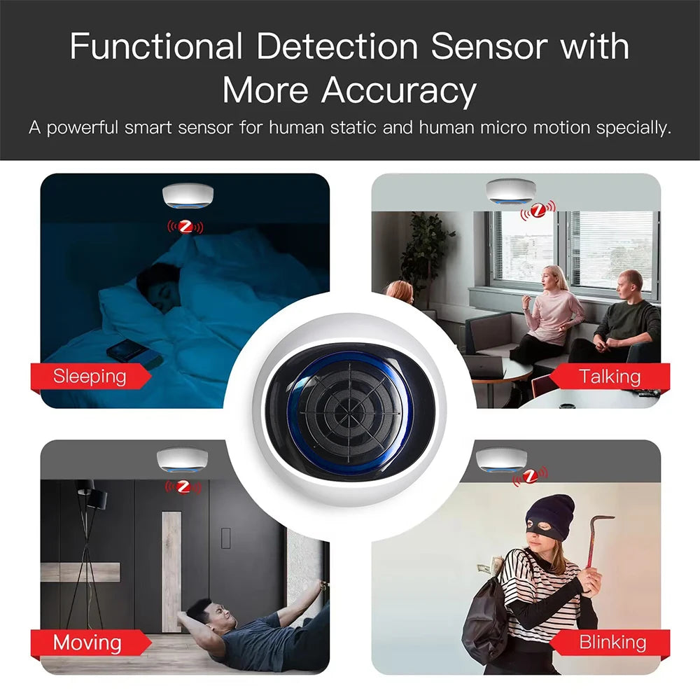 Intelligente Radar Radar Welle Tuya Zigbee Menschliche Anwesenheit Sensor 5,8G Millimeter Welle Sinn Sonde Induktion Detektor Smart Verknüpfung