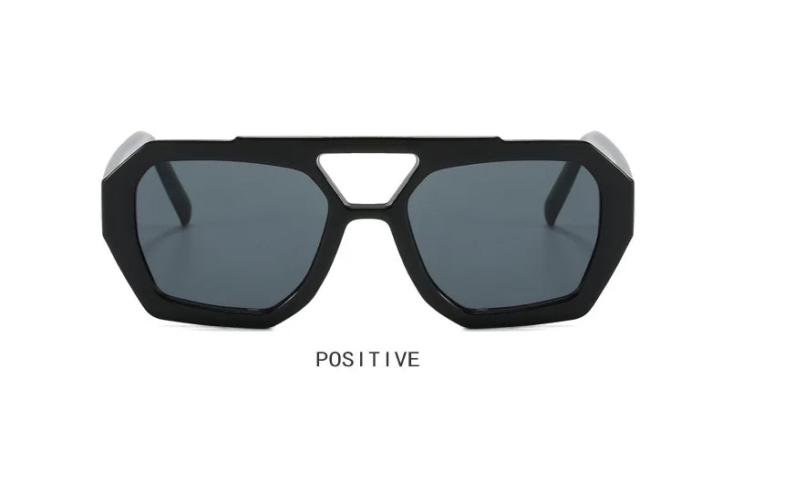 Grenzüberschreitende europäische und amerikanische Doppelstrahl-Sonnenbrille, unregelmäßige Sonnenbrille, 2023, neue personalisierte Retro-Sonnenbrille, beliebt auf dem Intern