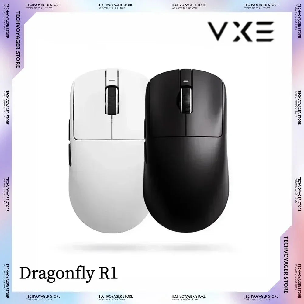 ATK Vxe Dragonfly R1 Maus Schwarz Weiß R1 Se Pro Maus 4K Empfänger Leichte PC Drahtlose Bluetooth Spiel E-sport Zubehör