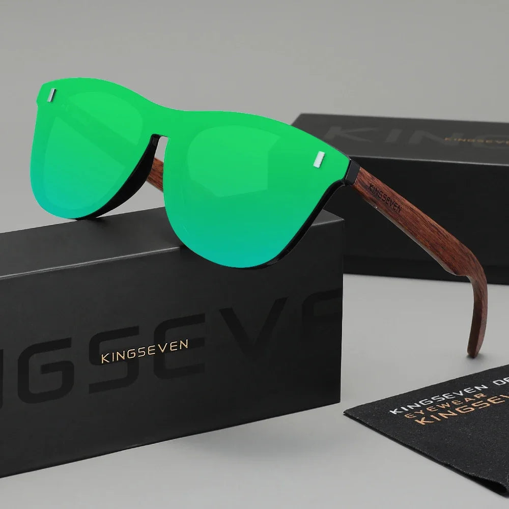 Marke Original Design Retro Holz Sonnenbrille Männer Kausalen Outdoor Polarisierte Randlose Frauen Gläser Klassische UV400 Mode Brillen