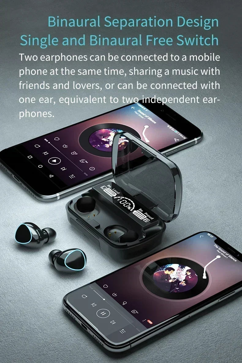 M10 drahtlose kopfhörer bluetooth kopfhörer wasserdichte ohrhörer sport ohrhörer für huawei iphone oppo xiaomi tws musik headset