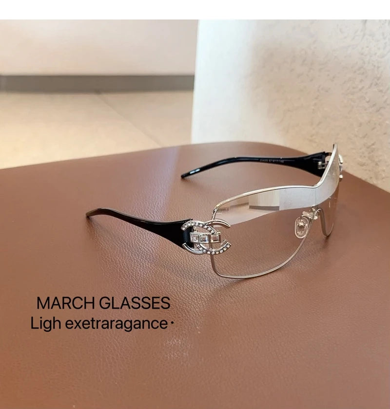 Neue Verbundene Luxus Frauen Sonnenbrille Übergroßen Frau Sonnenbrille Schwarz Brillen Trendy Männer Glas Lentes De Sol Mujer 2025