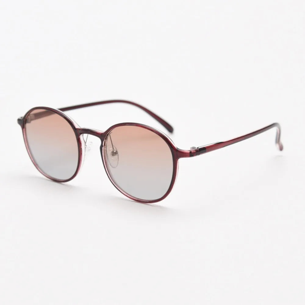 Sonnenbrille mit rundem Rahmen und rundem Rahmen, klassisches ultraleichtes Design, UV-beständige Brille, Vintage, trendige Fahrsonnenbrille für Herren und Damen