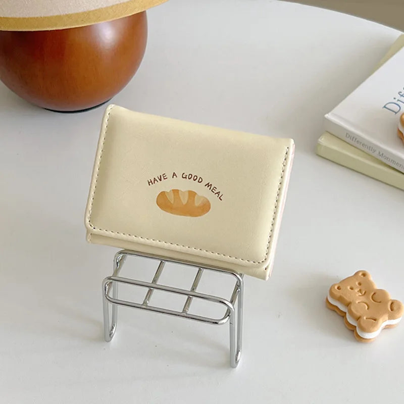Neue Butter Toast Brieftasche Ins Nette Milch Gelb Kurze Brieftasche Koreanische Version Cartoon Student Geldbörse Für Frau Schlüssel Lagerung Geldbörse