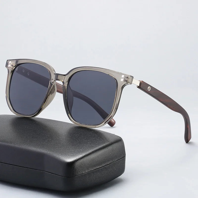 Klassische Holzmaserung Spiegel Beine Sonnenbrille Herren kleinen Rahmen quadratische Sonnenbrille Damen hochwertige Brille uv400 oculos de sol