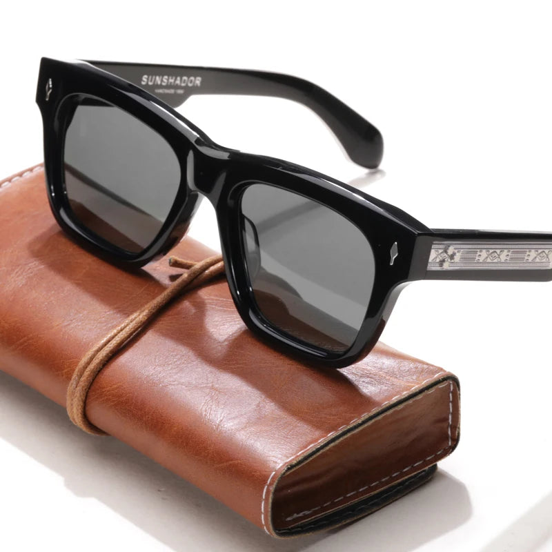 Sonnenbrille für Männer und Frauen, hochwertige handgefertigte quadratische Acetat-CASH-Luxusmarke, Designer, Outdoor-Sport, UV400, trendige Sonnenbrille