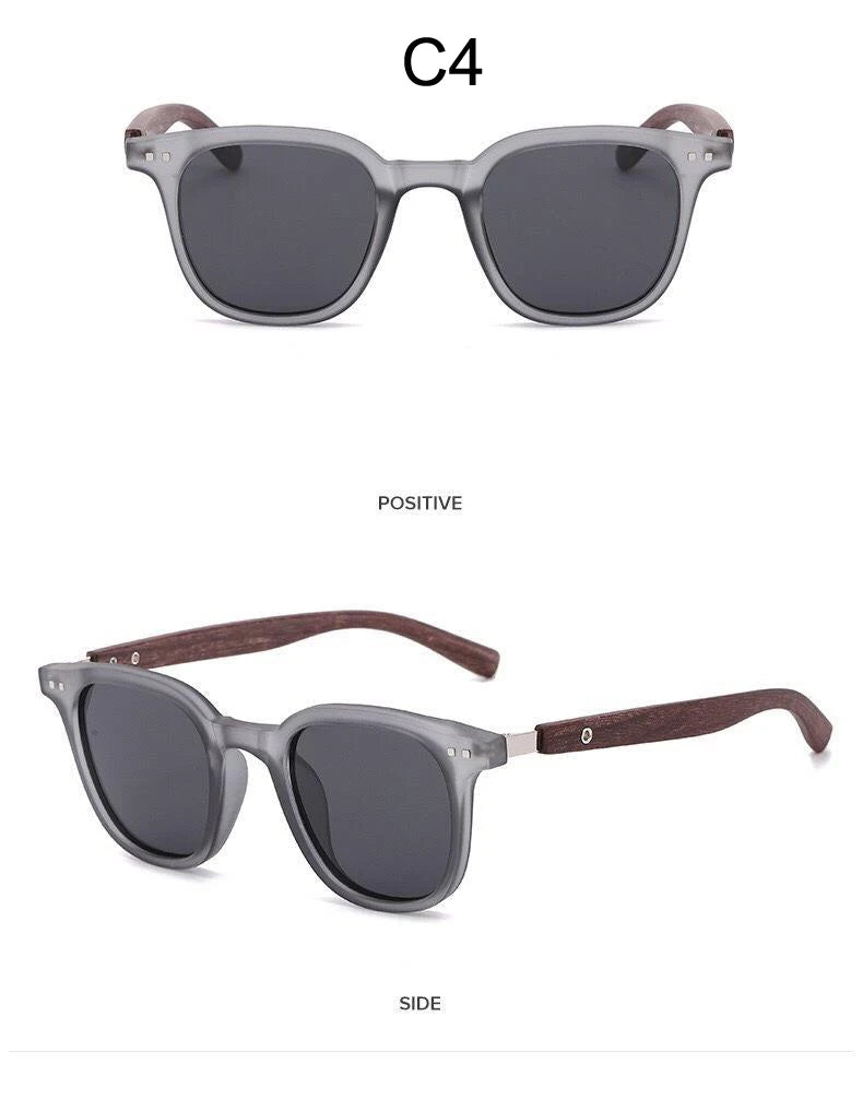 Trendige Retro-Sonnenbrille mit Holzmaserung für Damen und Herren, neue Sonnenbrille mit quadratischem Rahmen, UV-Schutz, Fahrradbrille, Outdoor, Straße