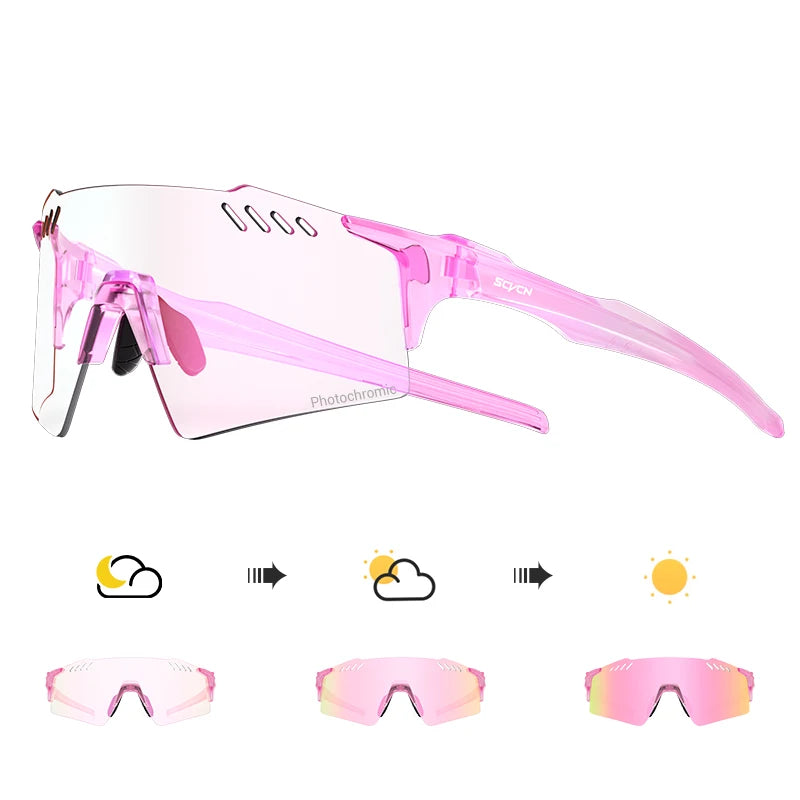 SCVCN Photochrome fahrrad Radfahren brille UV400 Fahrrad reiten Brillen Sport MTB Outdoor Sport Golf Camping Fahren Okulare