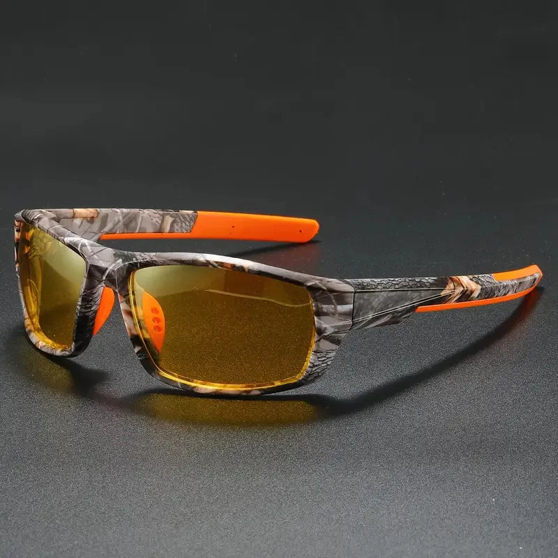 Neue Sonnenbrille für Männer Sport Polarisierte Quadratischen Rahmen Camouflage Sonnenbrille Fahren Angeln Radfahren Skifahren Sonne Brillen UV400