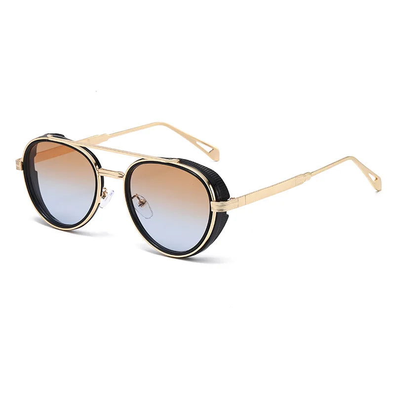 2026 Neue Luxus Steampunk Sonnenbrille, Metallrahmen Ovale Vintage-Brille, Modische Sonnenbrille für Damen, Fahrerbrille für Herren