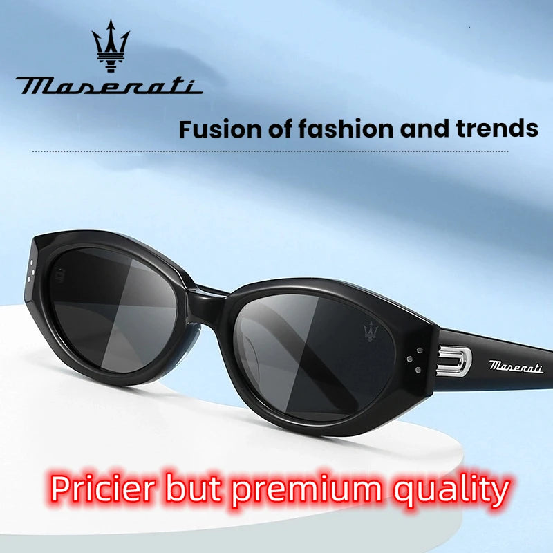 MASERATI Sonnenbrille, neue modische Schutzbrille, stilvolle, ungerahmte Metallrand-Sonnenbrille für Männer und Frauen, coole Pose, trendiges Design 10785