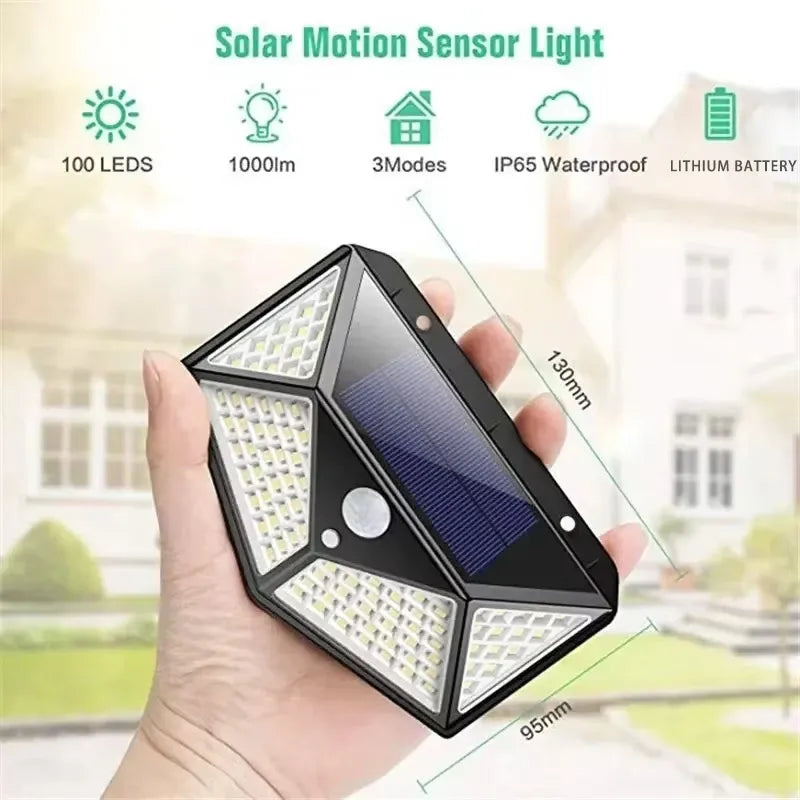 Multifunktionale Solarlampe für den Außenbereich, Gartendekoration, Solar-LED-Licht, wasserdicht, Sonnenlichtbetrieben, Strahler mit Bewegungssensor