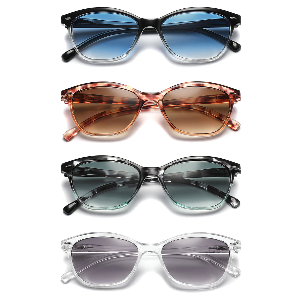 Lesesonnenbrille für Damen und Herren, quadratisch, klassischer Rahmen für den Außenbereich, Sonnenbrille, Lesebrille mit Dioptrien-Federscharnier
