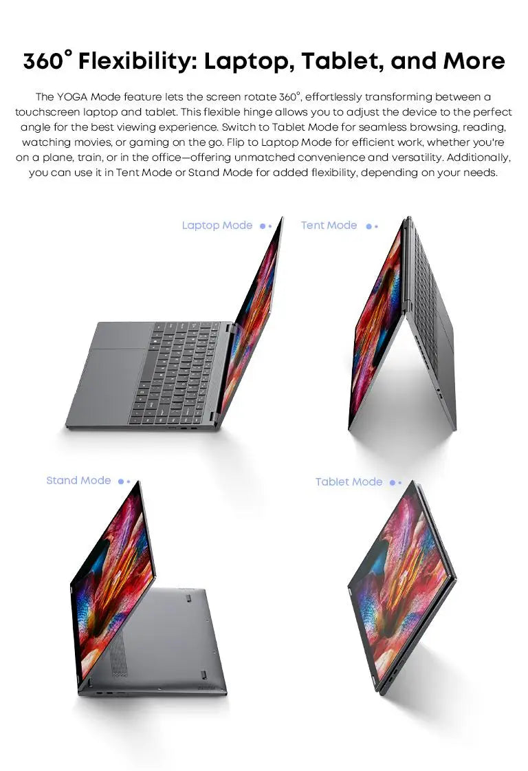 CHUWI FreeBook Tablet Laptop 2-in-1 Intel N150 13,5'' FHD Touchscreen 16 GB LPDDR5 RAM 512 GB SSD WIFI6 BT5.2 Windows 11 Notebook