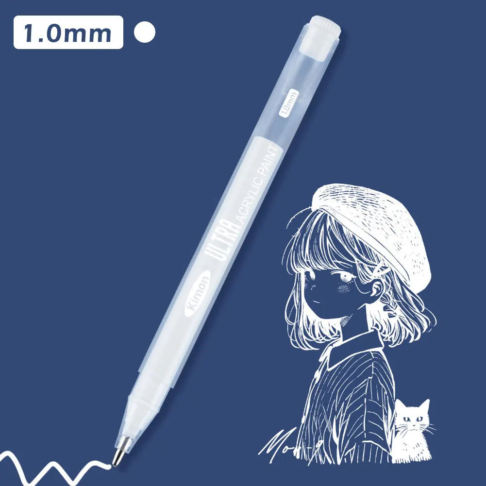 1-5 Teile/satz Klassische Weiße Tinte Gel Stift Highlight Marker Weiße Tinte Verschiedene Punkt Feine Medium Bold für Journaling kunst Zeichnung