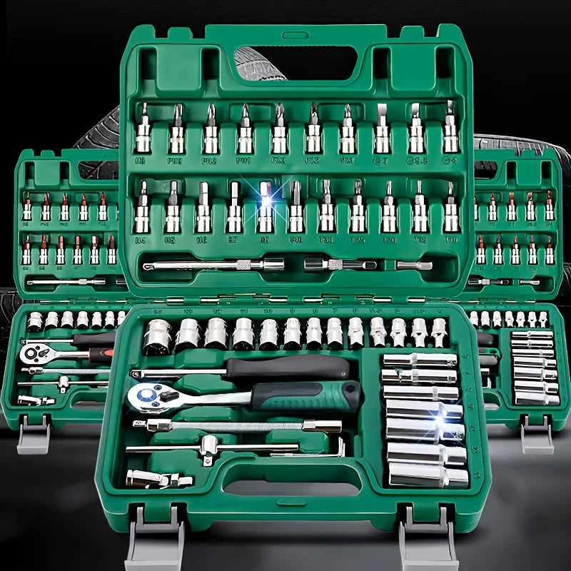 AIRAJ NEUE Auto Reparatur Tool Kit 46/53 Teile/satz Steckschlüssel Set Auto Reparatur Werkzeug Ratsche Drehmomentschlüssel Combo Auto Reparatur werkzeug Set