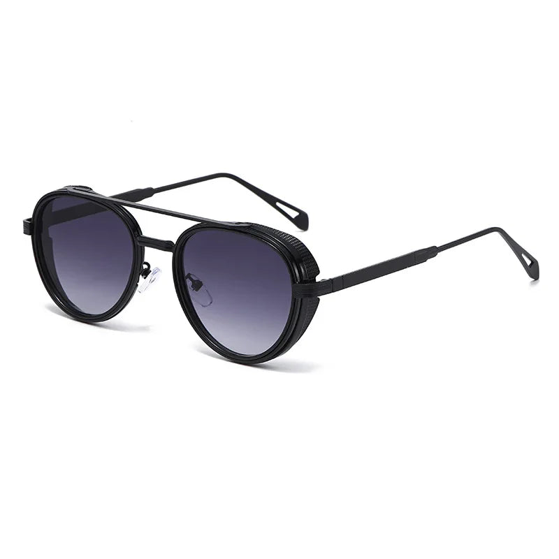 2026 Neue Luxus Steampunk Sonnenbrille, Metallrahmen Ovale Vintage-Brille, Modische Sonnenbrille für Damen, Fahrerbrille für Herren
