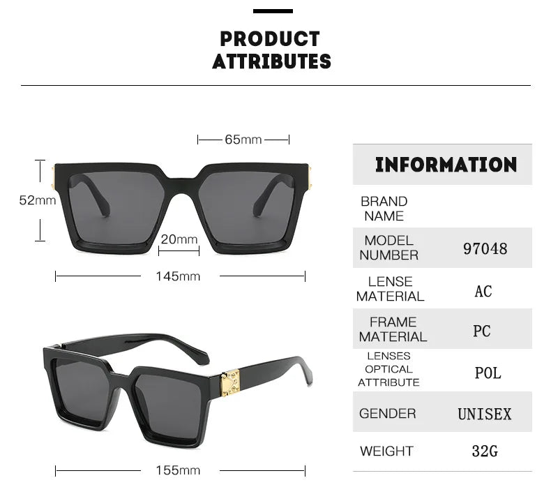 Quadratische Sonnenbrille Männer Luxus Marke Designer Männer Brillen Luxus Retro Hohe Qualität UV400 Gafas De Sol Hombre