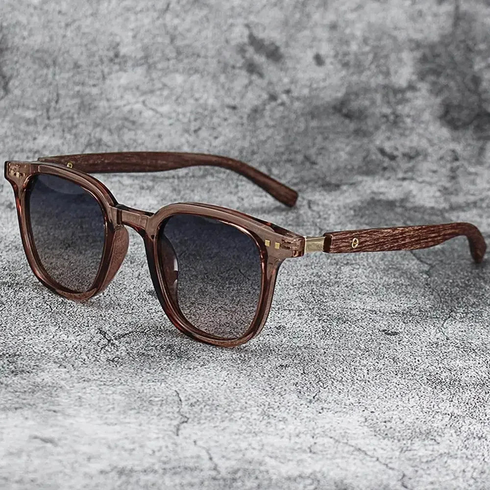 Trendige Retro-Sonnenbrille mit Holzmaserung – polarisierter UV-Schutz für Männer und Frauen, perfekt für Radfahren und Straßenfotografie im Freien