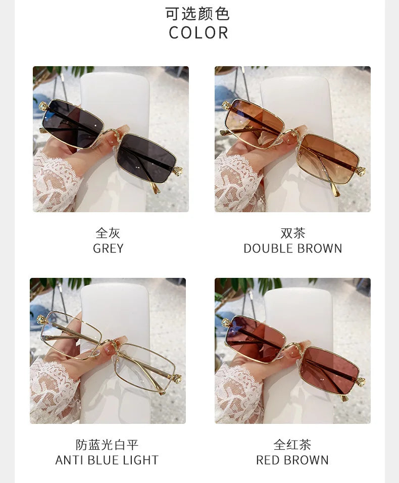 Hochauflösende Sonnenbrille für Herren und Damen, blaues Licht blockierende Augenschutzbrille, randlose Brille mit quadratischem Rahmen