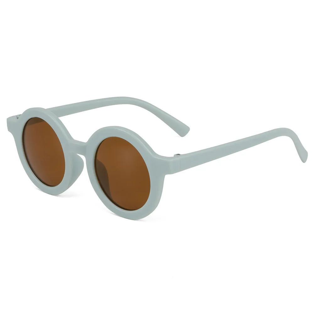 Kindersonnenbrille, runder Rahmen im Einsatzstil, Baby-Sonnenbrille für 1–7 Jahre alte Babys, Sonnenschutz, Sonnenschutz