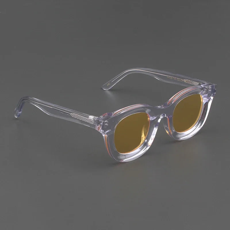 2024 Retro-Sonnenbrille für Damen und Herren, modisch, Acetat, quadratisch, grau, grüner Rahmen, matt gefrostet, UV400, handgefertigte Sonnenbrille