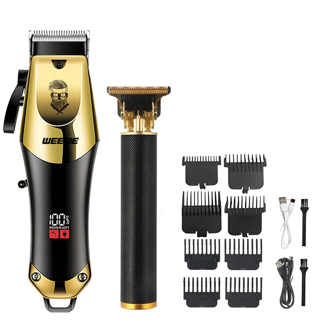 T9 Vintage Herren elektrische Haarschneidemaschine Bartschneider/wiederaufladbare Haarschneidemaschine mit Nasenhaarschneider Kit Freund Geschenk