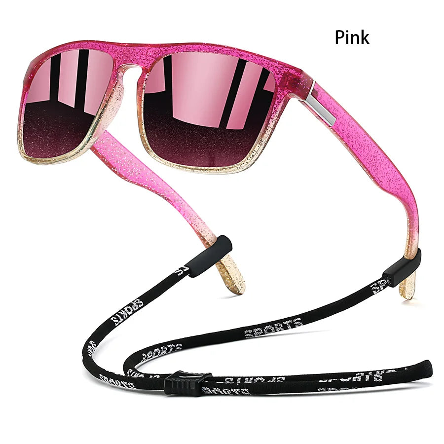 Sonnenbrille mit Kette für Männer und Frauen, klassisch quadratisch, zum Fahren, Angeln, farbenfroh, leicht, Outdoor-Schutzbrille