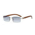 Sonnenbrille Männer Frauen Sonnenbrille Holz Rahmen Randlose Schwarze Brillen Mode Brillen Gafas De Sol