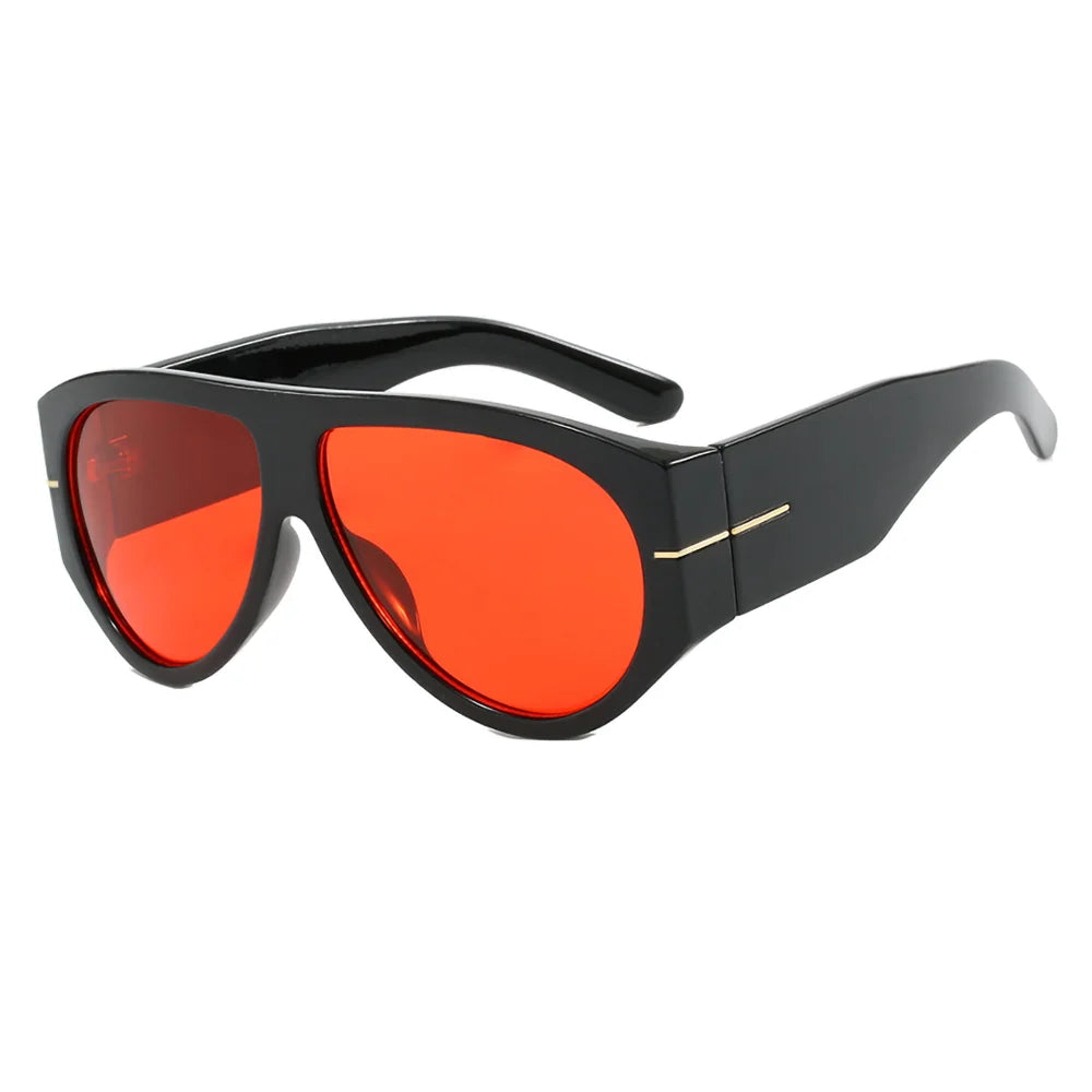 2025 Übergroße Piloten-Sonnenbrille für Damen und Herren UV-Schutz Stilvolle Eyewear Dickrahmige Einzigartige Luxus-Designer-Sonnenbrille