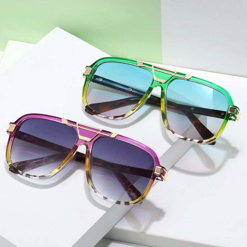 Personalisierte Sonnenbrille mit großem Rahmen für Damen und Herren, elegante Mode, UV-beständig, Straßenfotografie, beliebte Brille