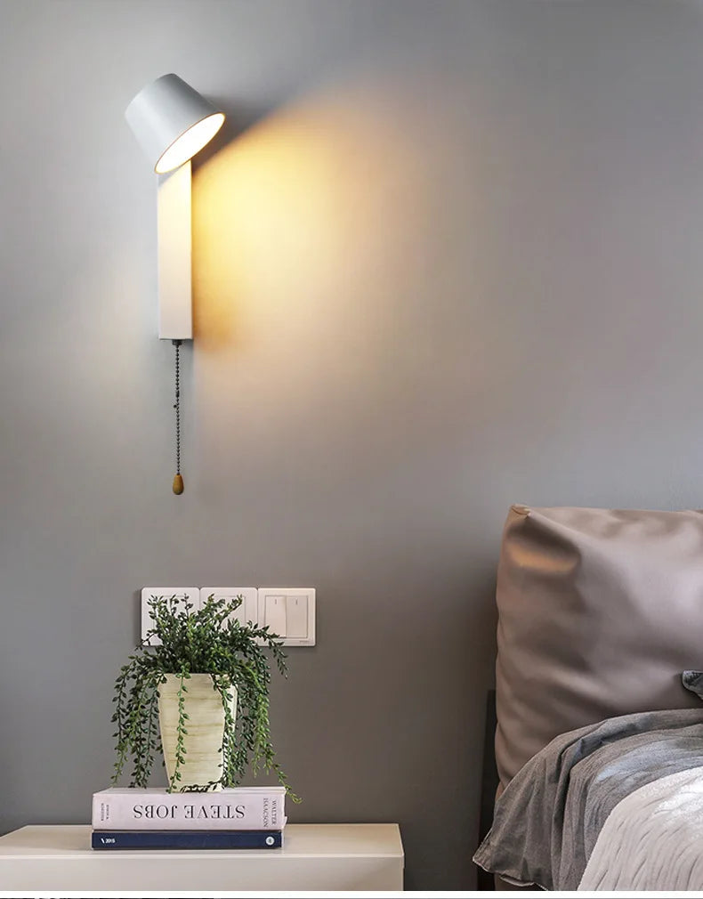 Nordic Wand Lampen mit Pull Schalter Abajur Para Quarto Lampe De Chevet Lampe für Schlafzimmer Arandela Wohnkultur Decoracion Ha