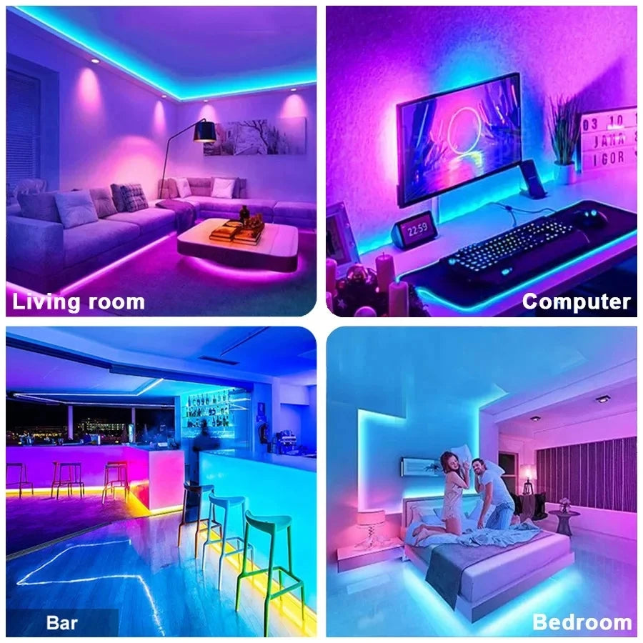 RGB LED Streifen Lichter 5V USB Led Licht Farbwechsel Fernbedienung APP Steuerung Farbwechsel Flexible Lampe Band 1M-30M TV Hintergrundbeleuchtung