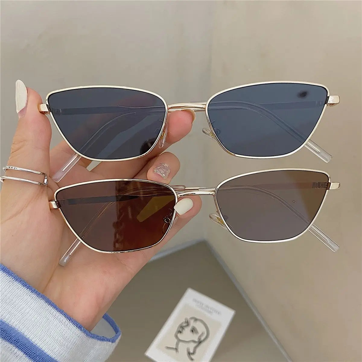 Sonnenbrille für Damen, klassisch, modisch, übergroß, antireflexig, Vintage, quadratisch, Metall-Sonnenbrille, Fahrbrille, UV400, О