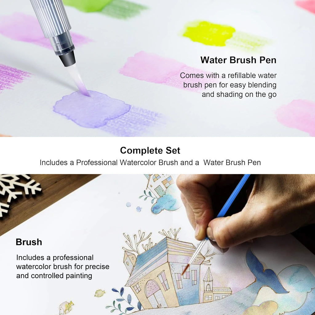 Aquarellstifte, 48er-Set professionelle Buntstifte für Erwachsene und Jugendliche, Premium-Künstlerbedarf zum Ausmalen, Mischen und