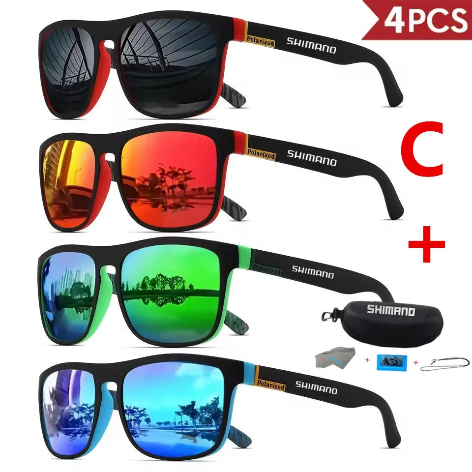 Klassische quadratische polarisierte Unisex-Outdoor-Sport-Sonnenbrille zum Angeln, Jagen, Radfahren, Fahren, Bergsteigen, UV400, blendfrei