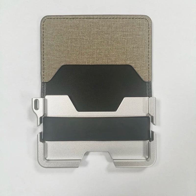 Geldbörse für Herren – Schlanke Herren-Geldbörse, Bifold-Geldbörsen, Aluminium, Kreditkarten-Reisepasshülle, Herren-Geldbörse, RFID-blockierende Geldklammer, dünn