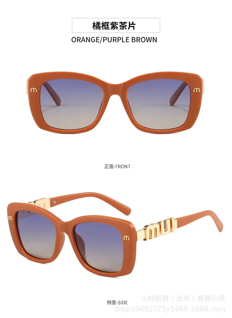 Ins Große Quadratische Polarisierte Sonnenbrille 2025, Neue Mode Frauen Männer High-end-Buchstaben Sonnenbrille Damen Trendy Gafas De Sol UV400