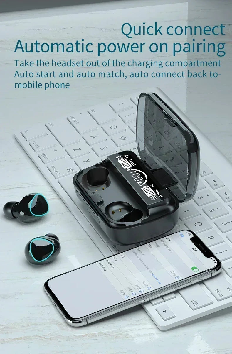 M10 drahtlose kopfhörer bluetooth kopfhörer wasserdichte ohrhörer sport ohrhörer für huawei iphone oppo xiaomi tws musik headset