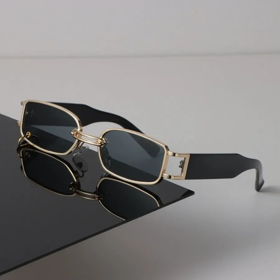 Sexy Quadratische Sonnenbrille Frauen Männer Schwarz Sonnenbrille Retro Designer Brillen Luxus Kleine Rahmen Spiegel Metall Marke