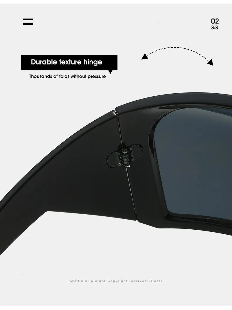 Übergroße Punk-Schild-Sonnenbrille für Damen und Herren, großer Rahmen, 2025, Luxusmarke, Steampunk-Maske, Sonnenbrille für Damen, Sportbrille, UV400