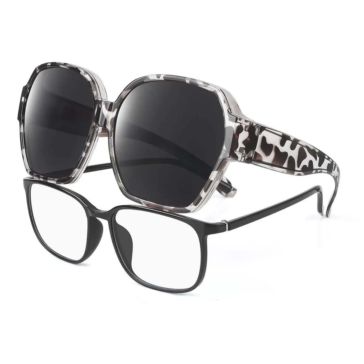 1 Stück Sonnenbrille zum Überziehen von Brillen, polarisiert, für Männer und Frauen, Wrap-Around-Brille, UV400-Schutz für Autofahren und Outdoor-Aktivitäten T01