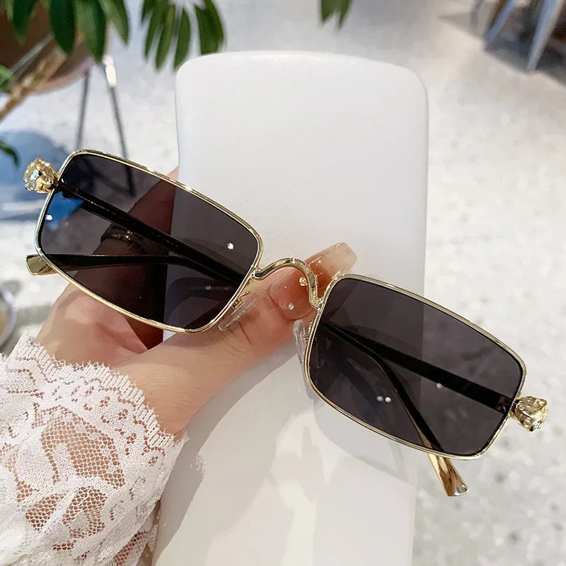Hochauflösende Sonnenbrille für Herren und Damen, blaues Licht blockierende Augenschutzbrille, randlose Brille mit quadratischem Rahmen