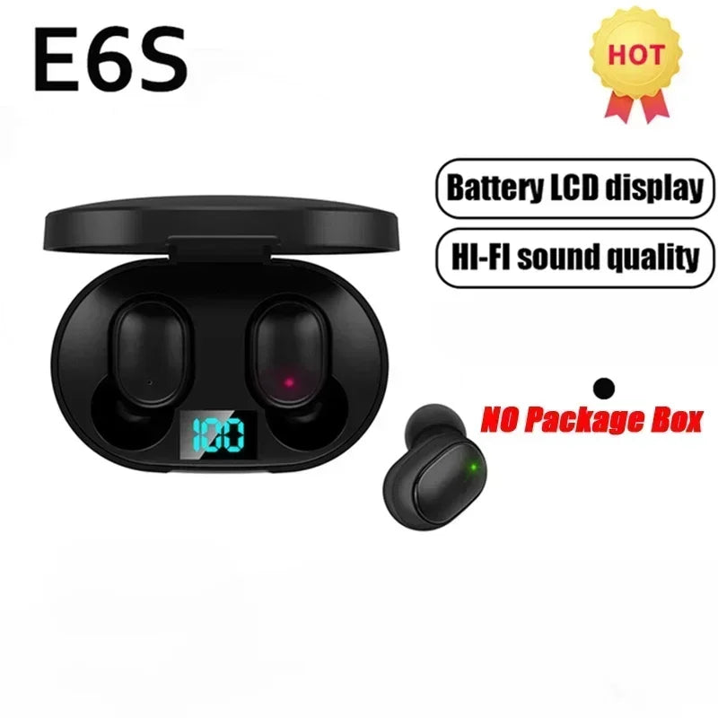 E6S Drahtlose Bluetooth-Kopfhörer TWS Bluetooth-Headset Drahtlose Ohrhörer Ohrhörer mit Geräuschunterdrückung und Mikrofon-Kopfhörer